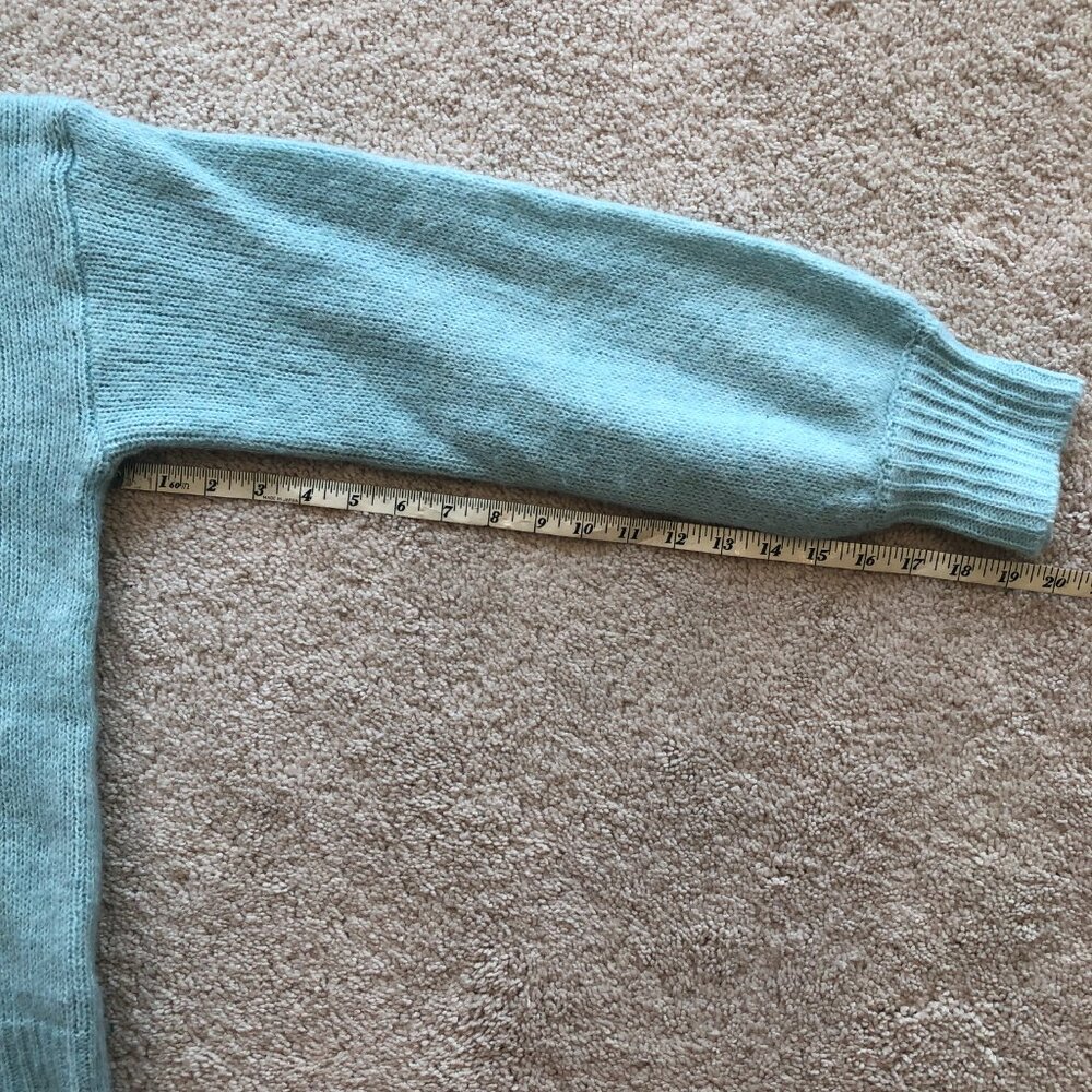 Soft Oversized Long-Sleeve Light Blue Knit Sweater - Picture 8 of 9